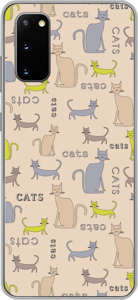 MuchoWow Handyhülle Schutzhülle Hülle für Telefoonhoesje Samsung Galaxy S20 Muster - Katze - Zitat - Jungen - Mädchen - Kinder - Kind Siliko...