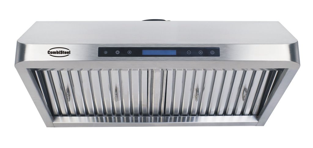 Wandhaube EDDIL | LED & 3x Lamellenfilter | 1530m³, HxBxT 25x90x56cm | inkl. Motor & Regler | Edelstahl