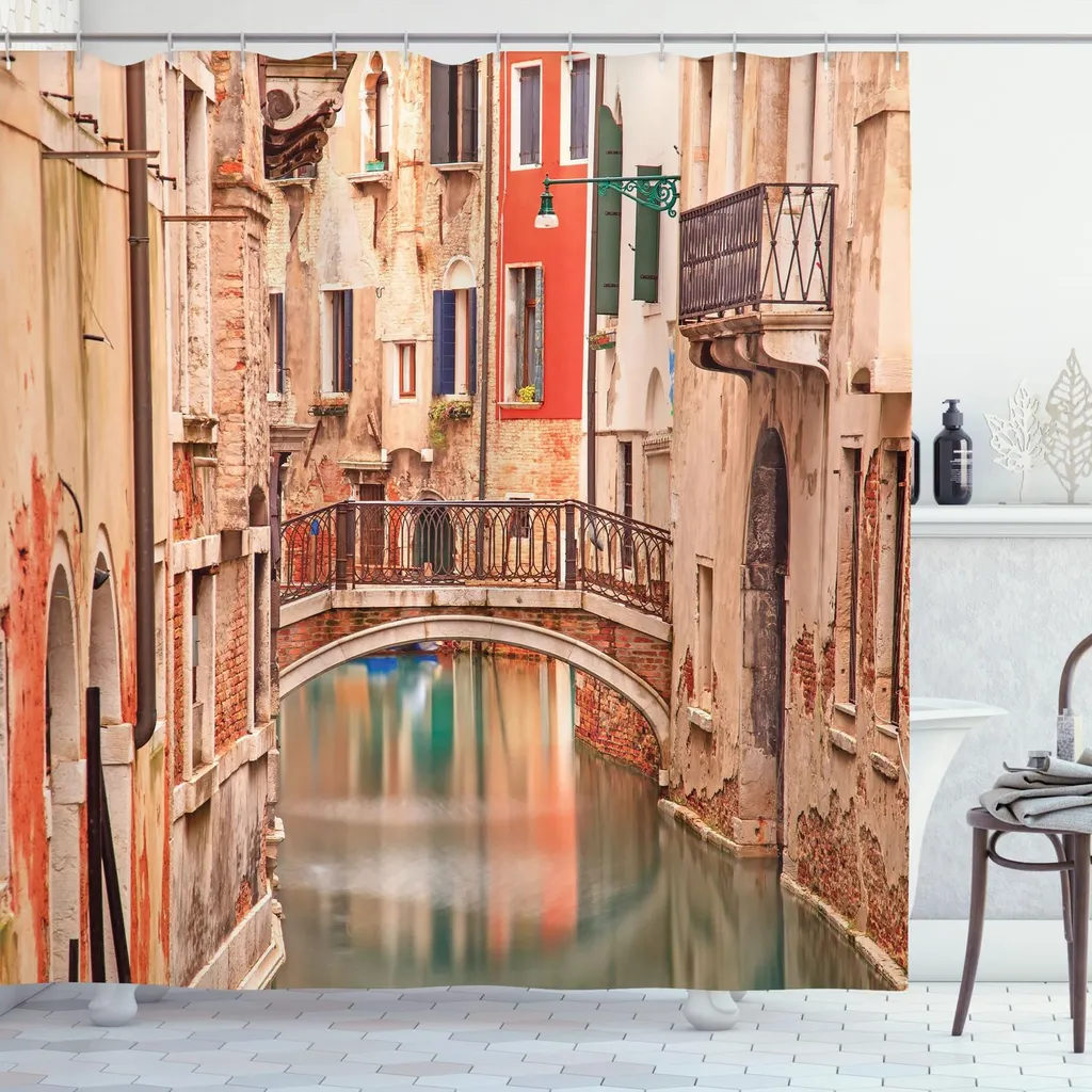 Tenda Doccia Antimuffa Venezia 240cm Altezza - Lavabile ABAKUHAUS