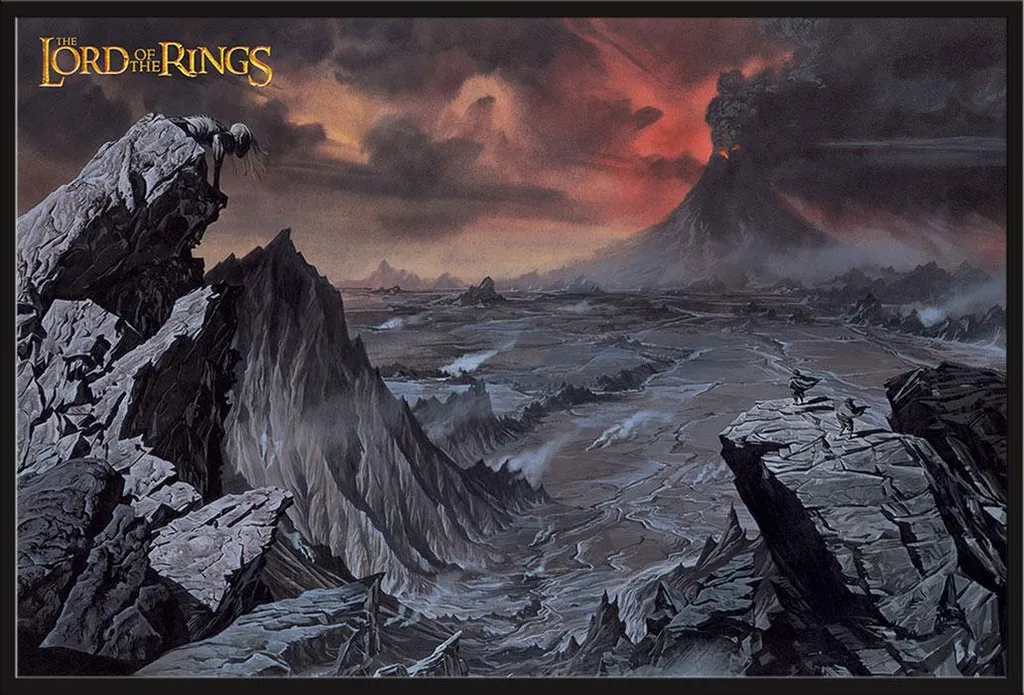 Affiche Encadrée Lord of the Rings Mount Doom Cadre Amovible Noir 61x91 cm