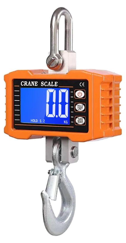 Digital Hanging Scale 1000kg/ 2204lbs Portable Heavy Duty Crane Scale LCD Backlight Industrial Hook Scales Unit Change/ Data Hold/ Tare/ Zero for