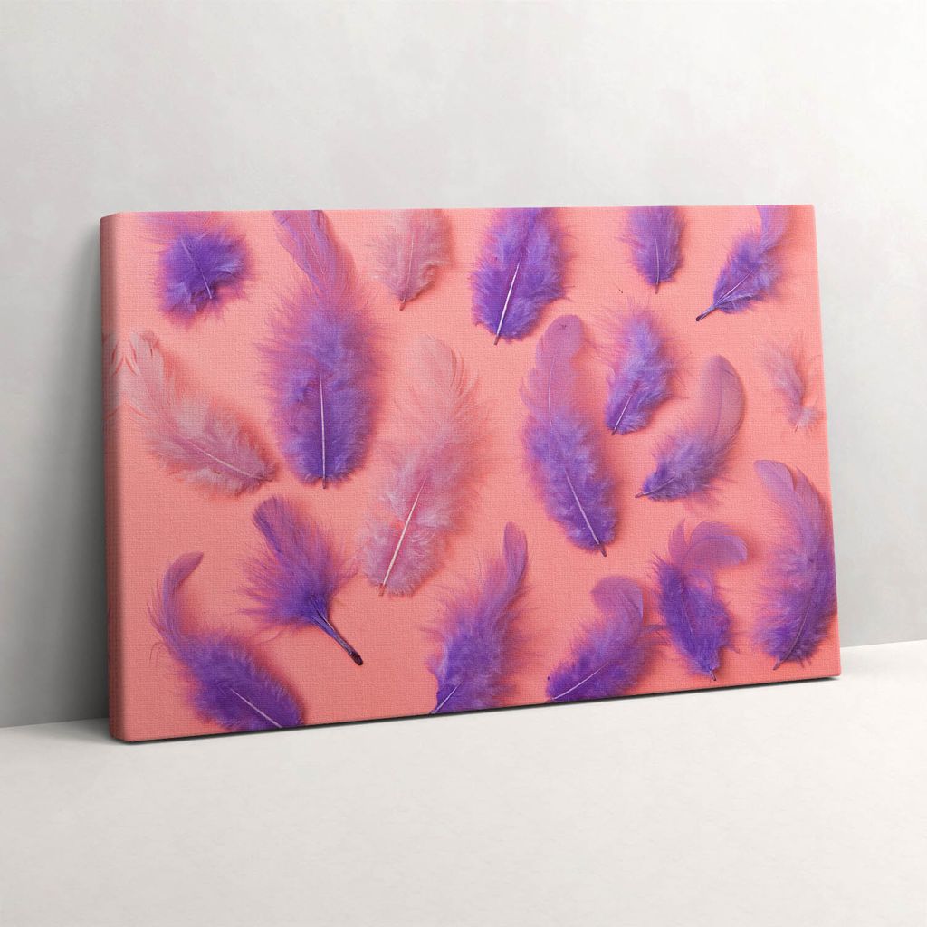 Bunte Federn – Leinwandbild Wandbild – 60x40 cm – Leinwandbilder – Wandbilder – Schlafzimmer – Flur