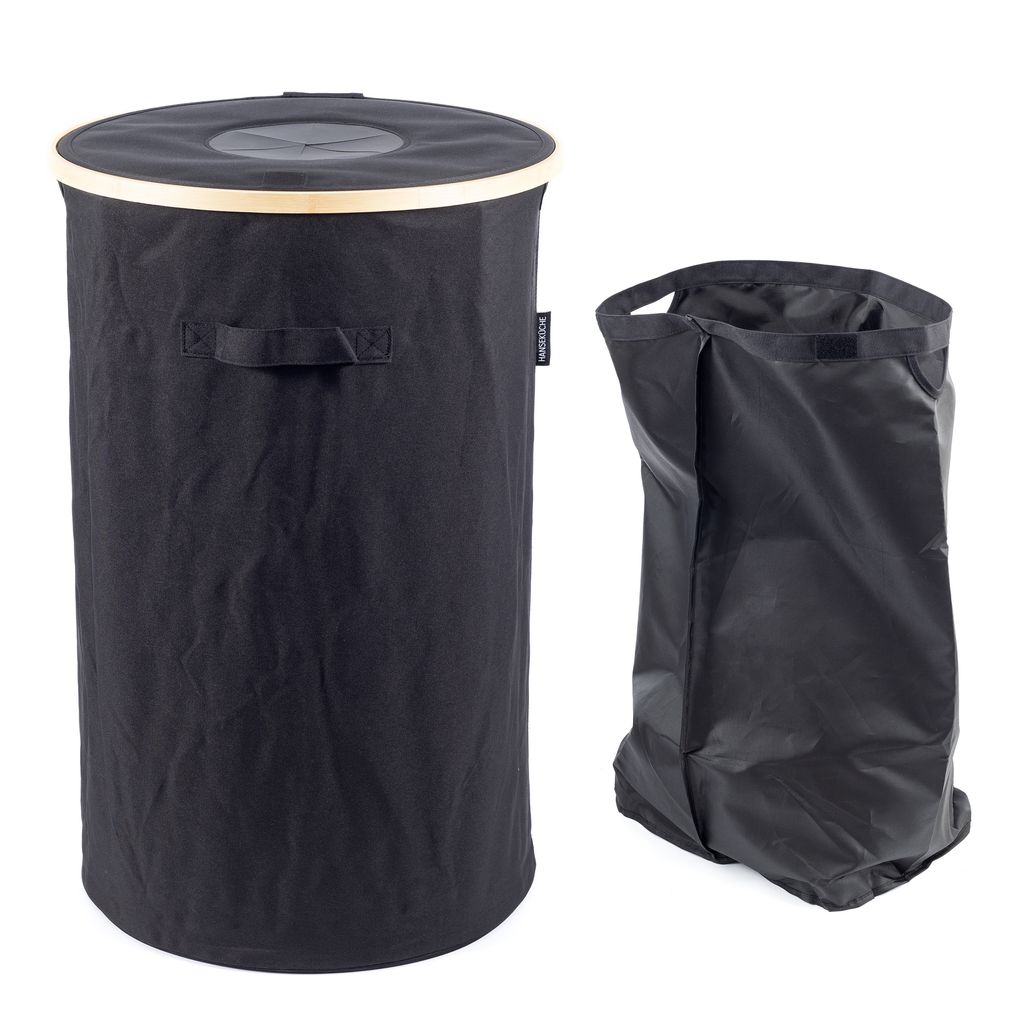 Hanseküche Pfandflaschen Aufbewahrung Rund mit großer Tragetasche (XXL) - Praktischer Sammelbehälter für Leergut & Altglas (Rund)