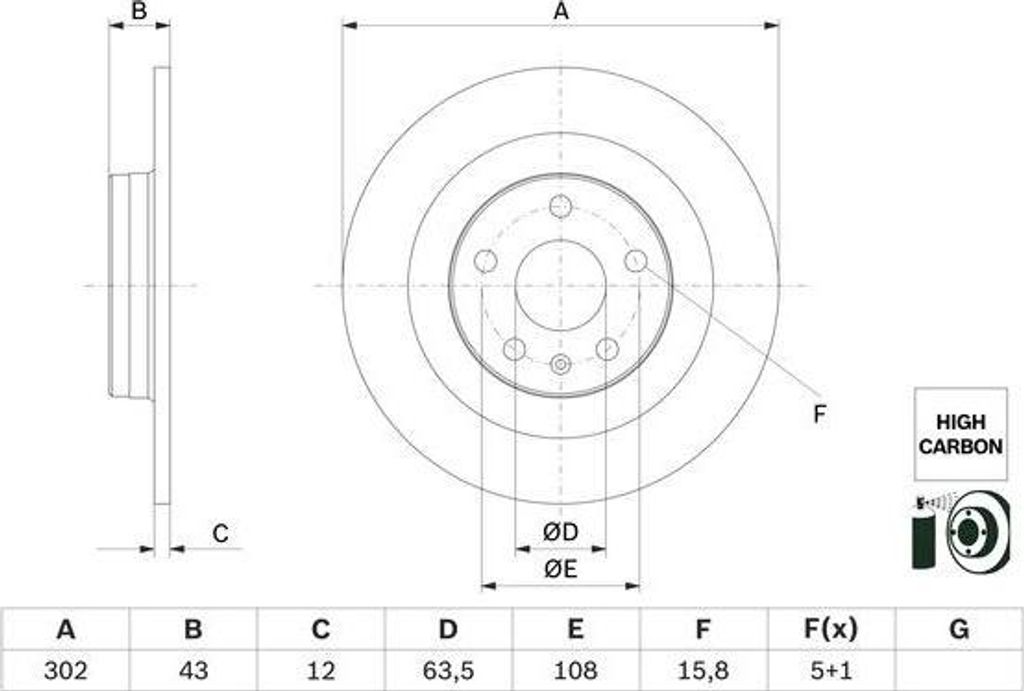 Bremsscheibe BOSCH 0 986 479 F31 Produktbild 