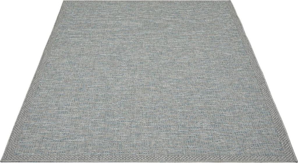 FLOORNOVO In- & Outdoor Teppich Türkis Fischgrätmuster - 220 x 160 cm - Flachgewebe für Garten Balkon Terrasse und Innenbereich - Robust & Pfleg...
