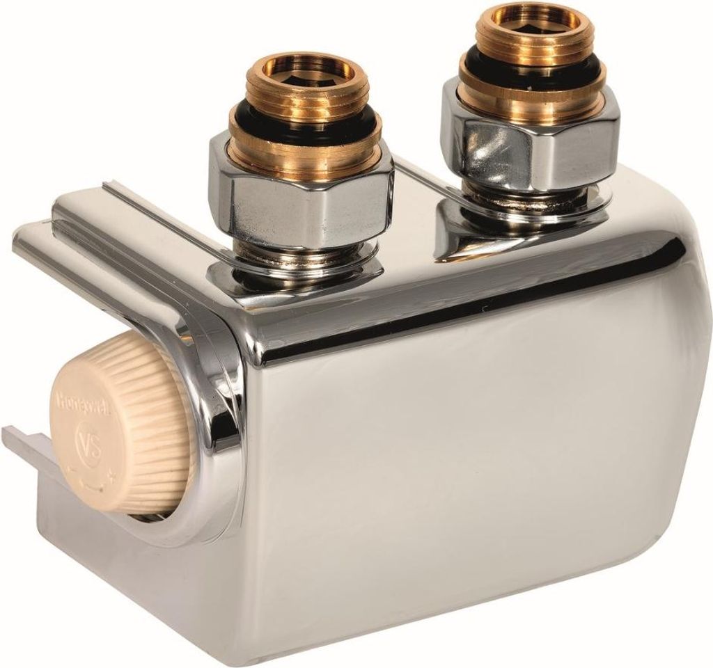 Therafix Universal Doppelventil mit kombiniertem Thermostatventil mit SX-Einsatz mit Voreinstellung, Heizkörperanschluss 3/4 Zoll Außengewinde, E...