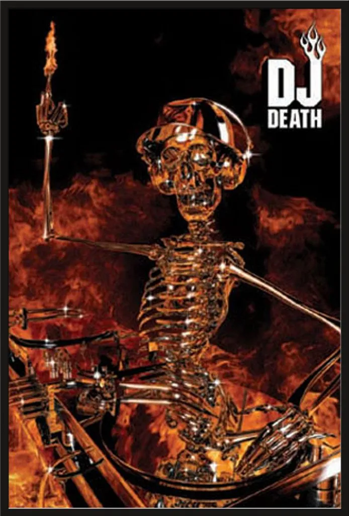 Poster encadré DJ Death Shinsuke avec vitre acrylique et cadre amovible