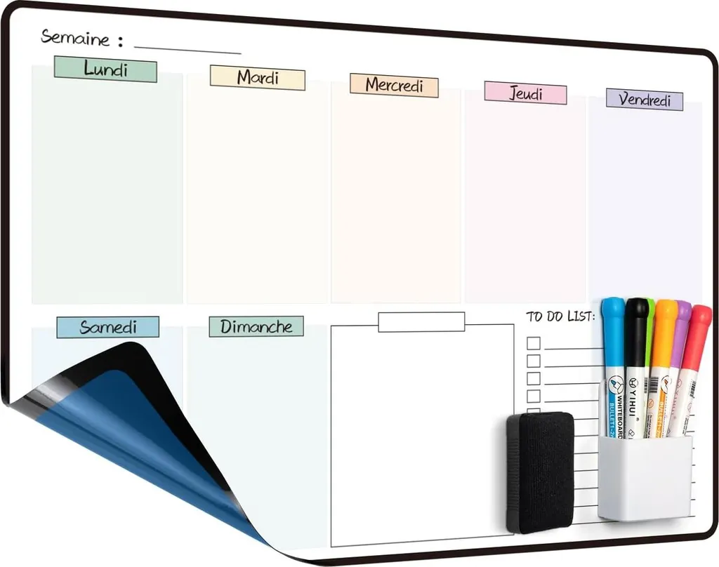 Agenda autocollant repositionnable avec to-do list et design épuré 50 p