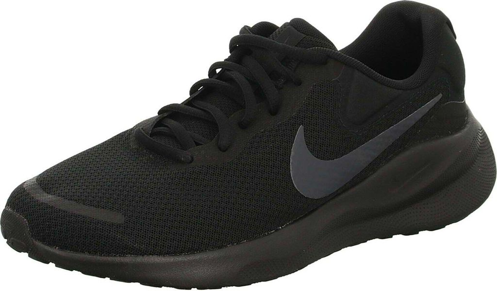 A black Nike sneaker shown from a side angle on a white background.