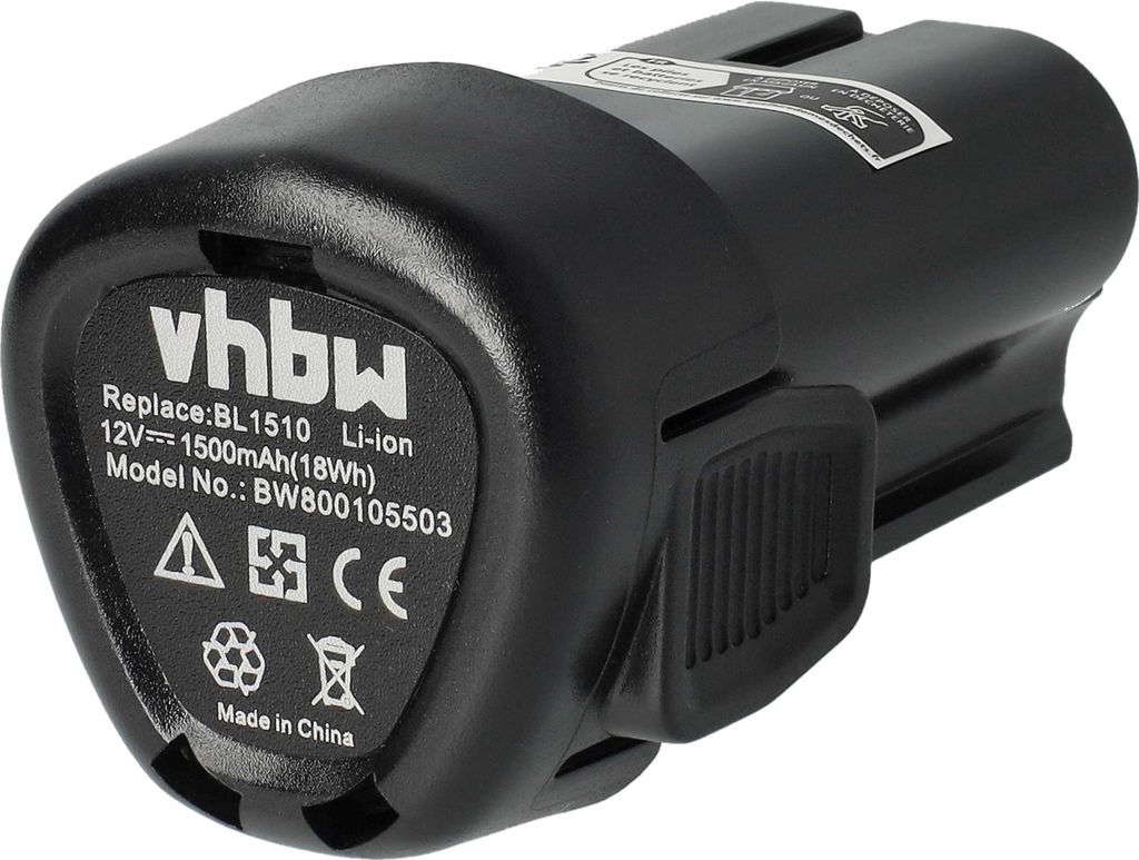 vhbw Akku Ersatz für Black & Decker BL1110, BL1310, BL1510, LB12, LBX12, LBXR12 für Werkzeug (1500 mAh, Li-Ion, 12 V)