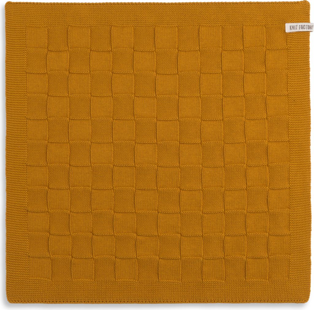 Knit Factory Küchentuch Uni - Ocker - 50x50 cm