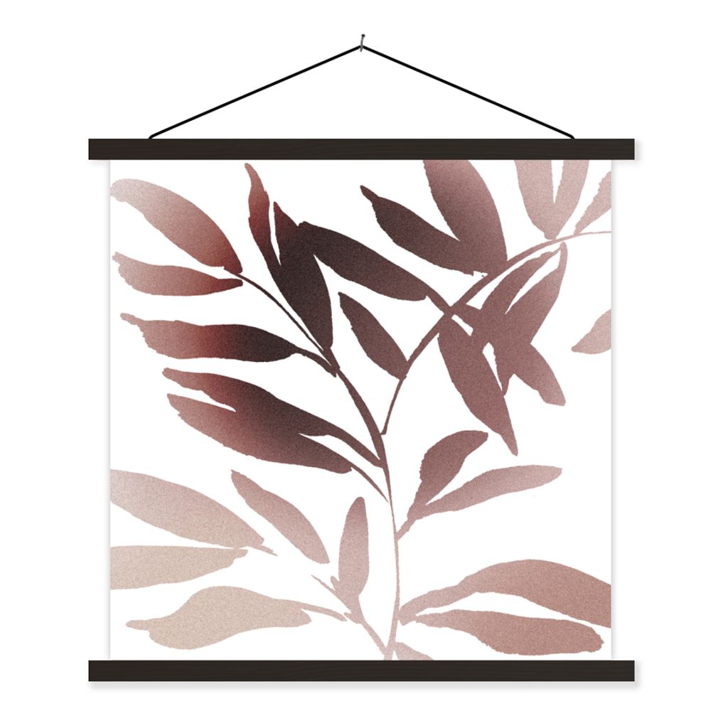 MuchoWow Textilposter Blättern - Design - Abstrakt 40x40 cm mit schwarzem Rahmen - Fotos