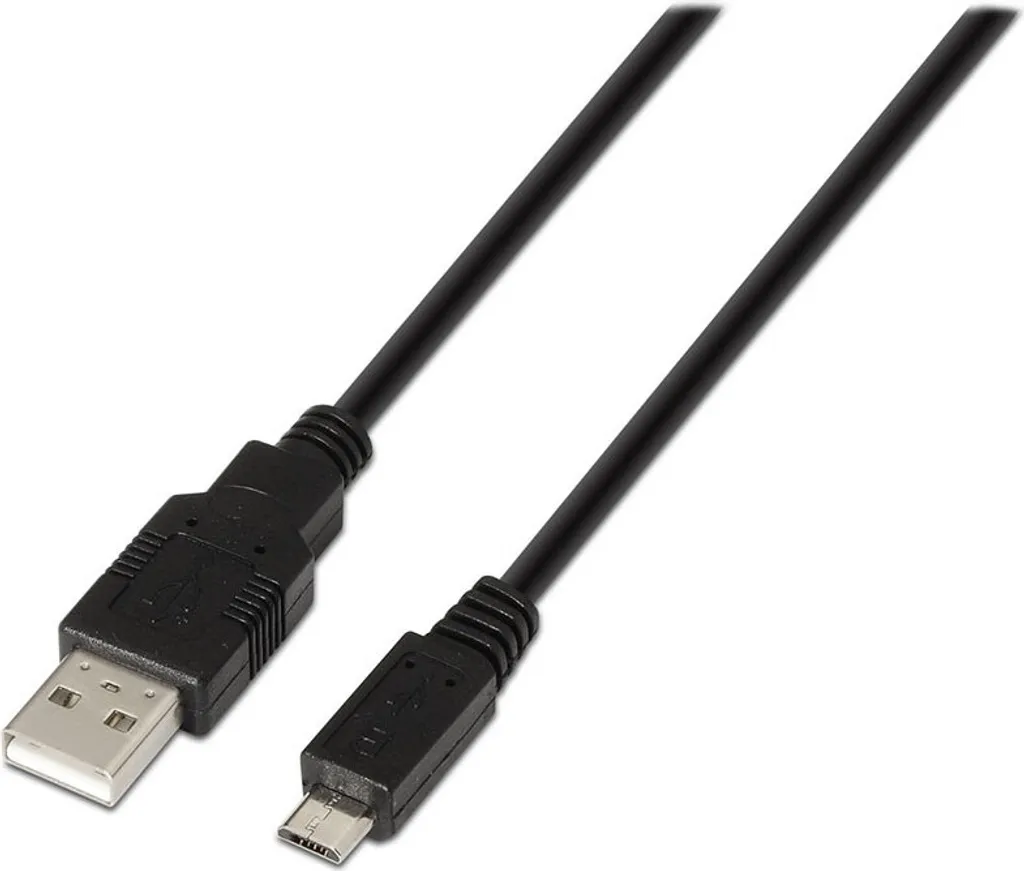Câble de Charge USB 2.0 Universel 1,8m Noir pour Téléphones Mobiles AISENS