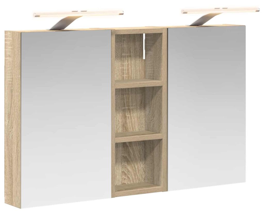 vidaXL Badezimmerschrank-Set 3 pcs 80 x 10,5 x 50 cm Holzwerkstoff