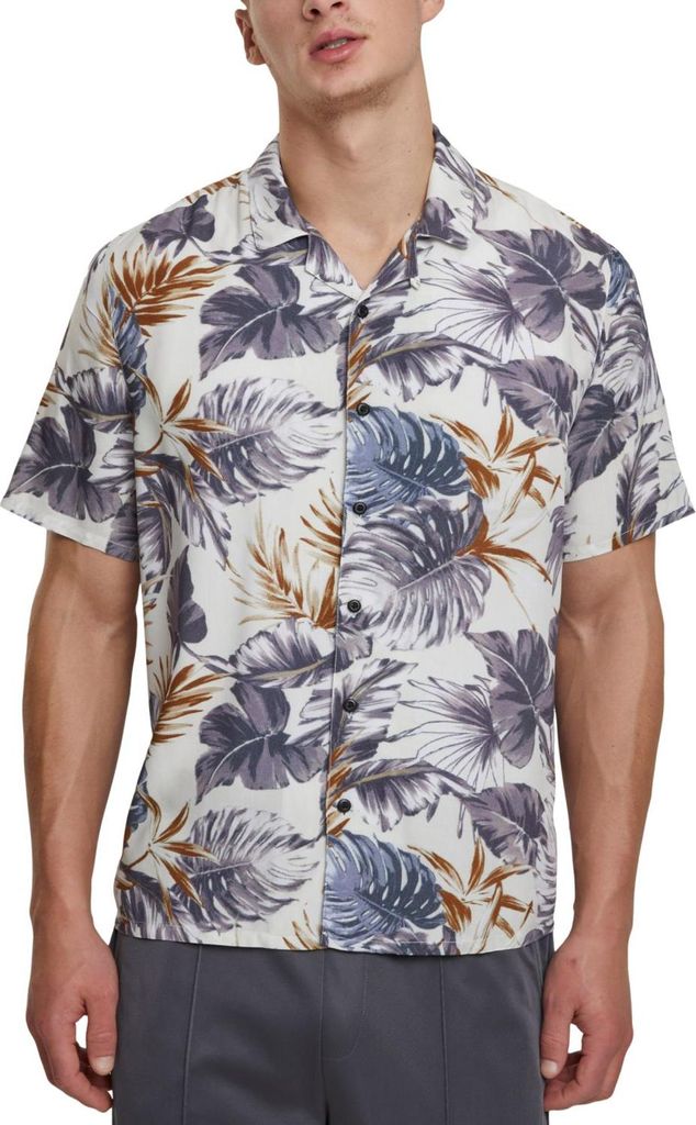 Urban Classics - Viscose Resort Shirt Hemd blue leaves - S