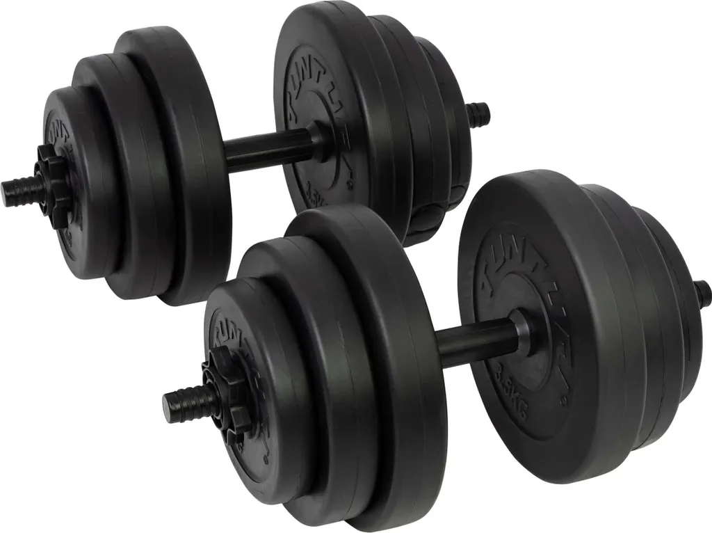 Kit haltères 28kg Tunturi avec revêtement vinyle anti-choc et bruit