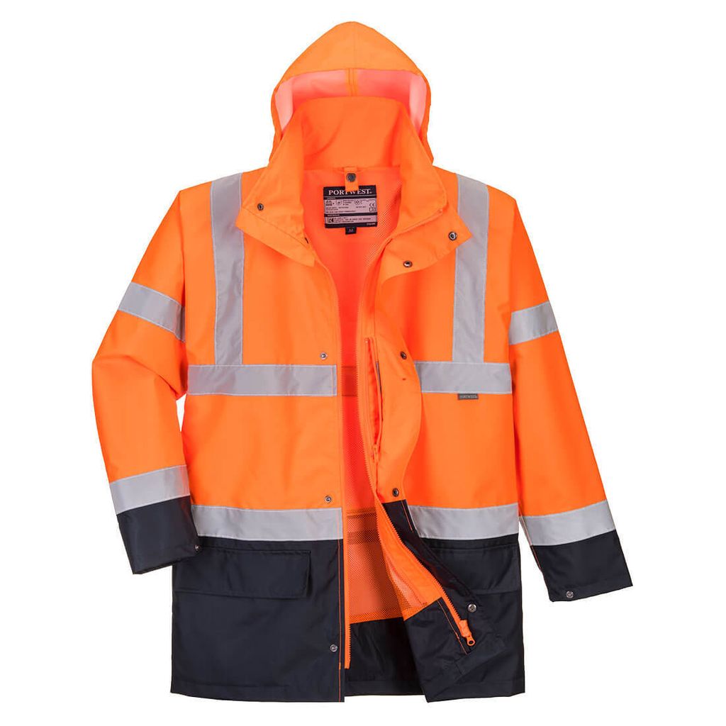Portwest S766 Winter Warnschutz Jacke 5-in-1 Orange/Navy Gr. L