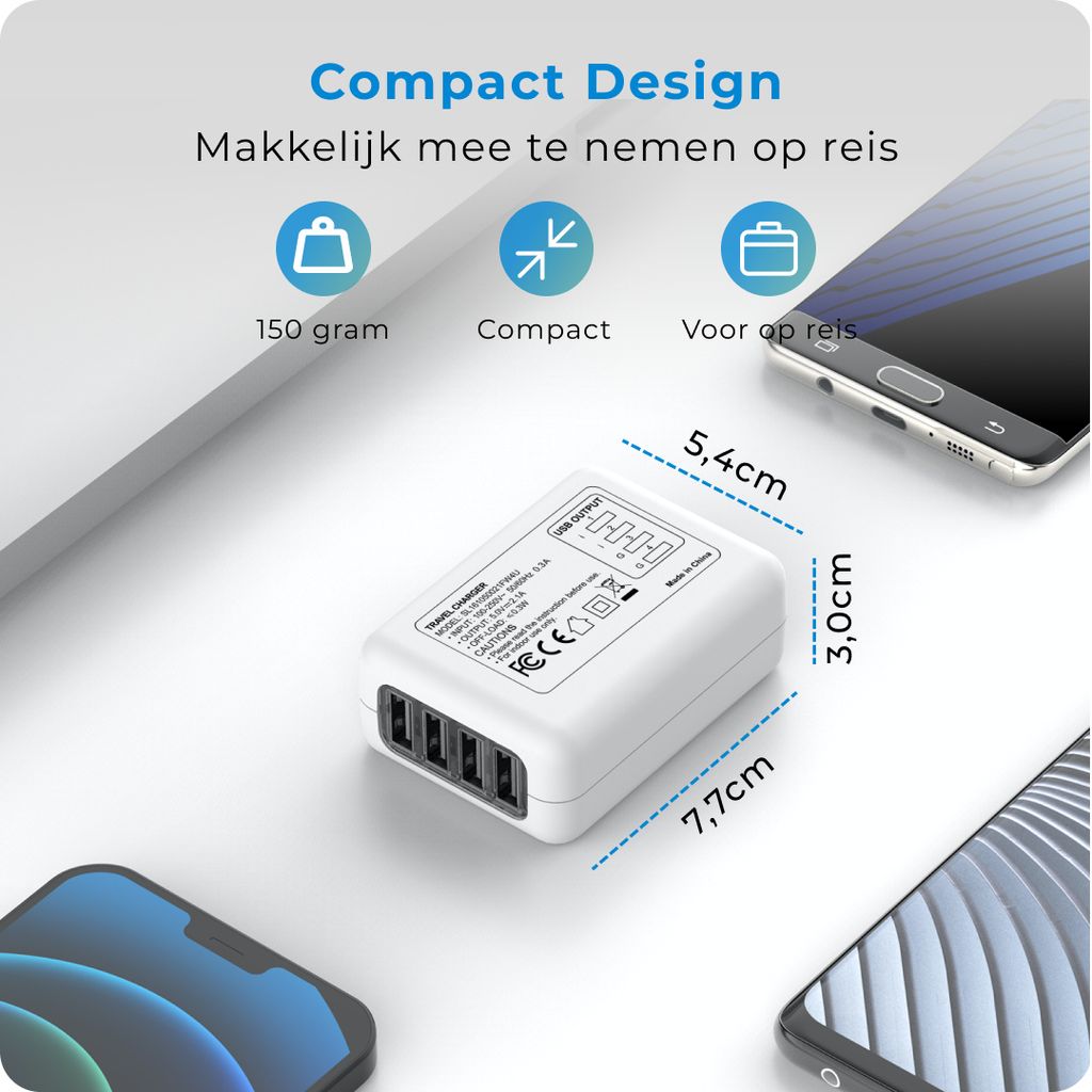 VOOMY Reiseadapter weltweit mit 4 USB Ports - Reisestecker Produktbild 8