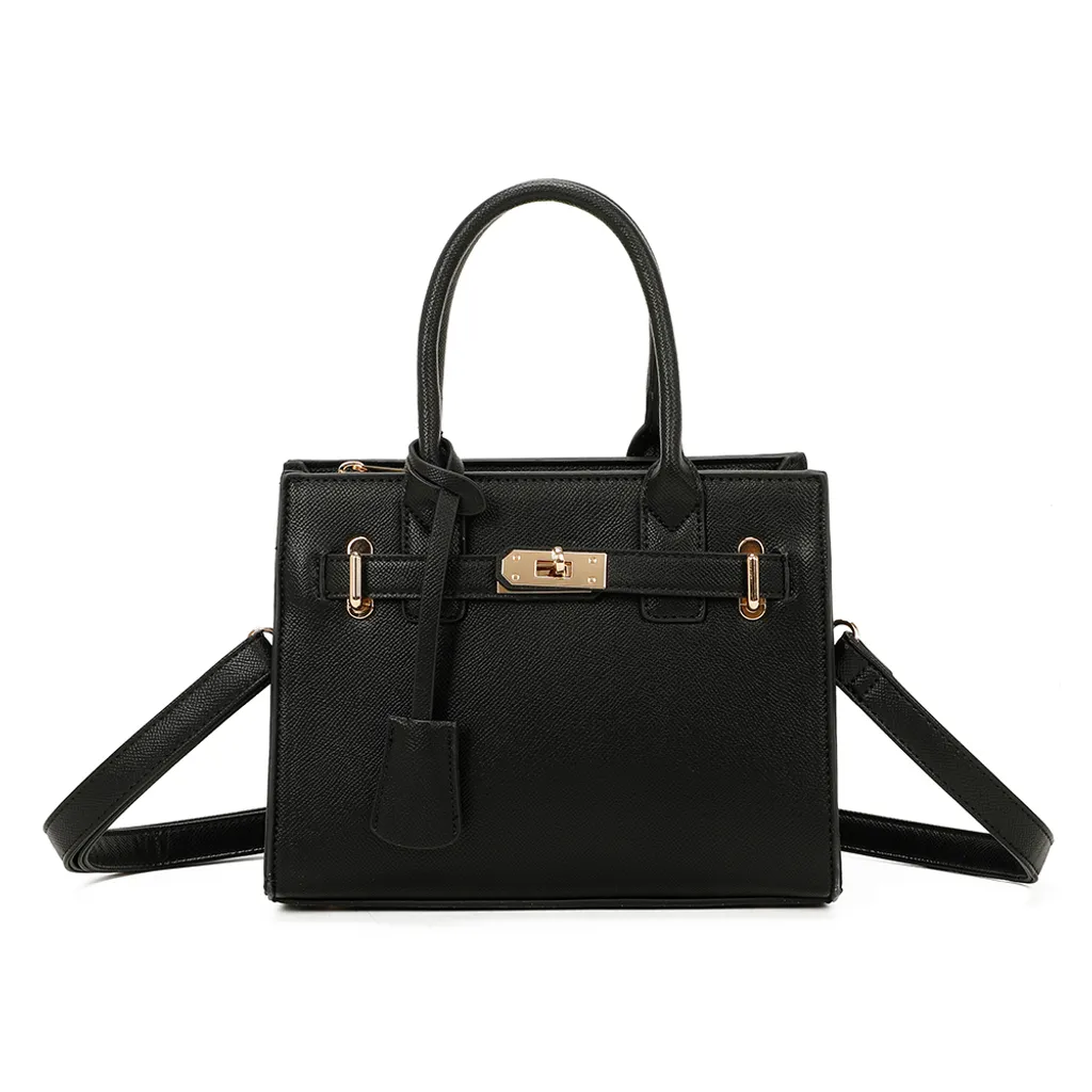Grand sac cabas noir femme Gallantry à fleurs camélia et anses rondes