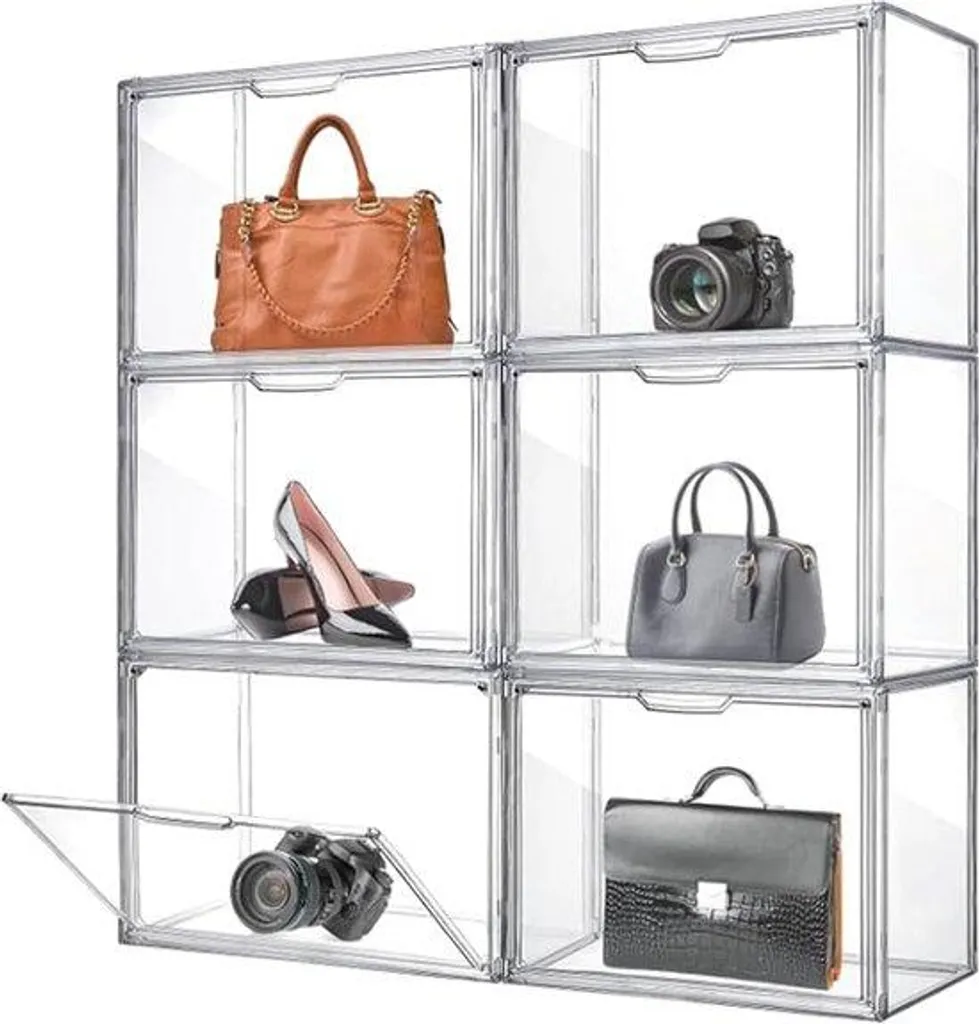Rangement chaussures transparent empilable pour dressing et placards