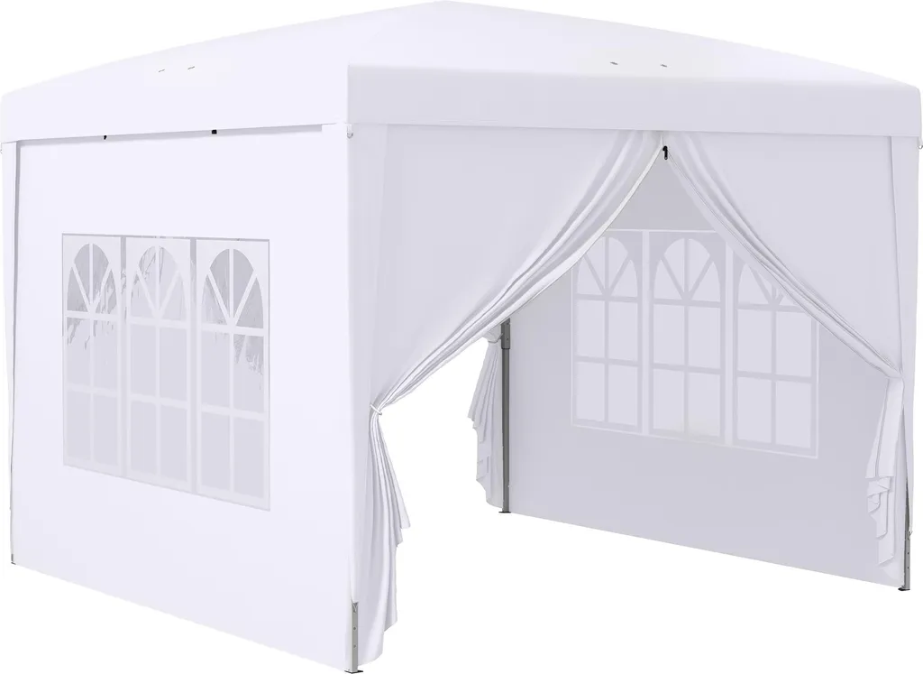 Tonnelle de jardin 3x3m Fortuna Lai avec fenêtres et protection solaire