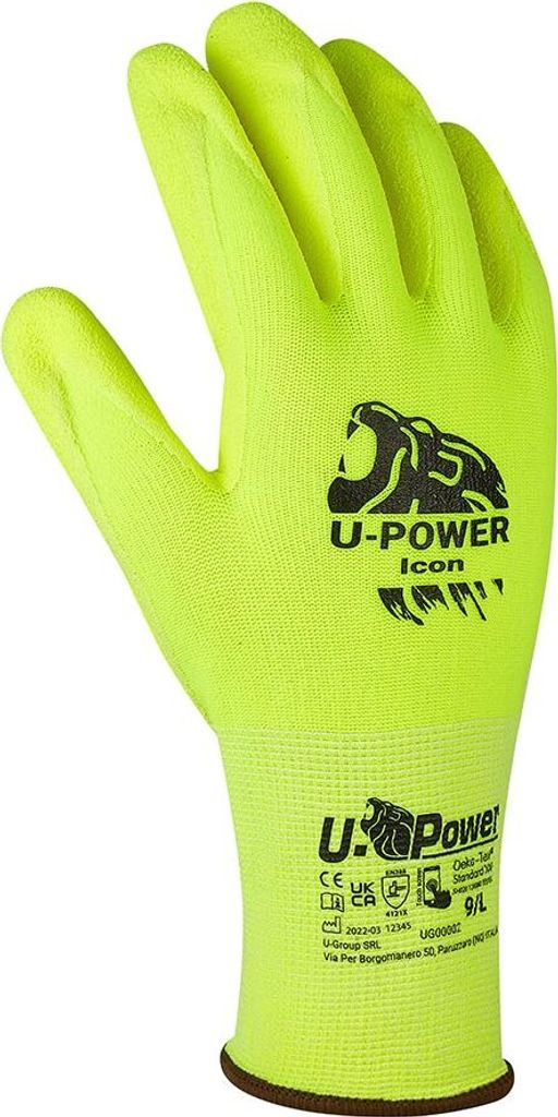 U-POWER Icon, Arbeitshandschuhe gegen mechanische und thermische Risiken mit Nylon-Elasthan-Futter, Nitrilbeschichtung. Packung mit 12 Paaren (Grö...