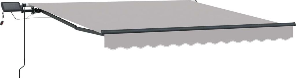 Einziehbare Markise Hellgrau 300 x 250 cm Stoff