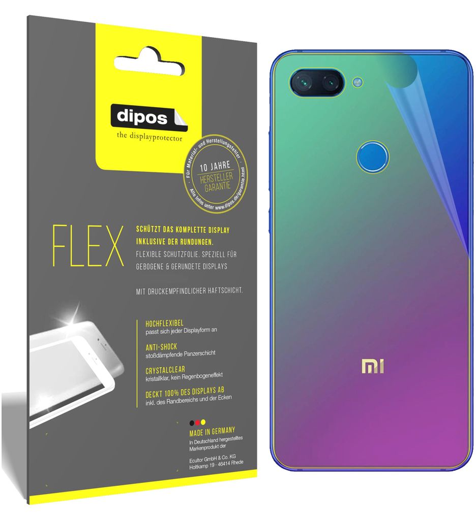 3x Xiaomi Mi 8 Lite Rückseite Schutzfolie Folie, 100% Produktbild 