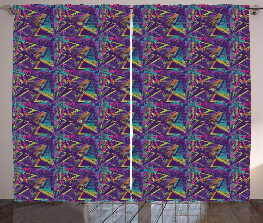 Rideau urbain rustique ABAKUHAUS motifs abstraits multicolore 280x225cm