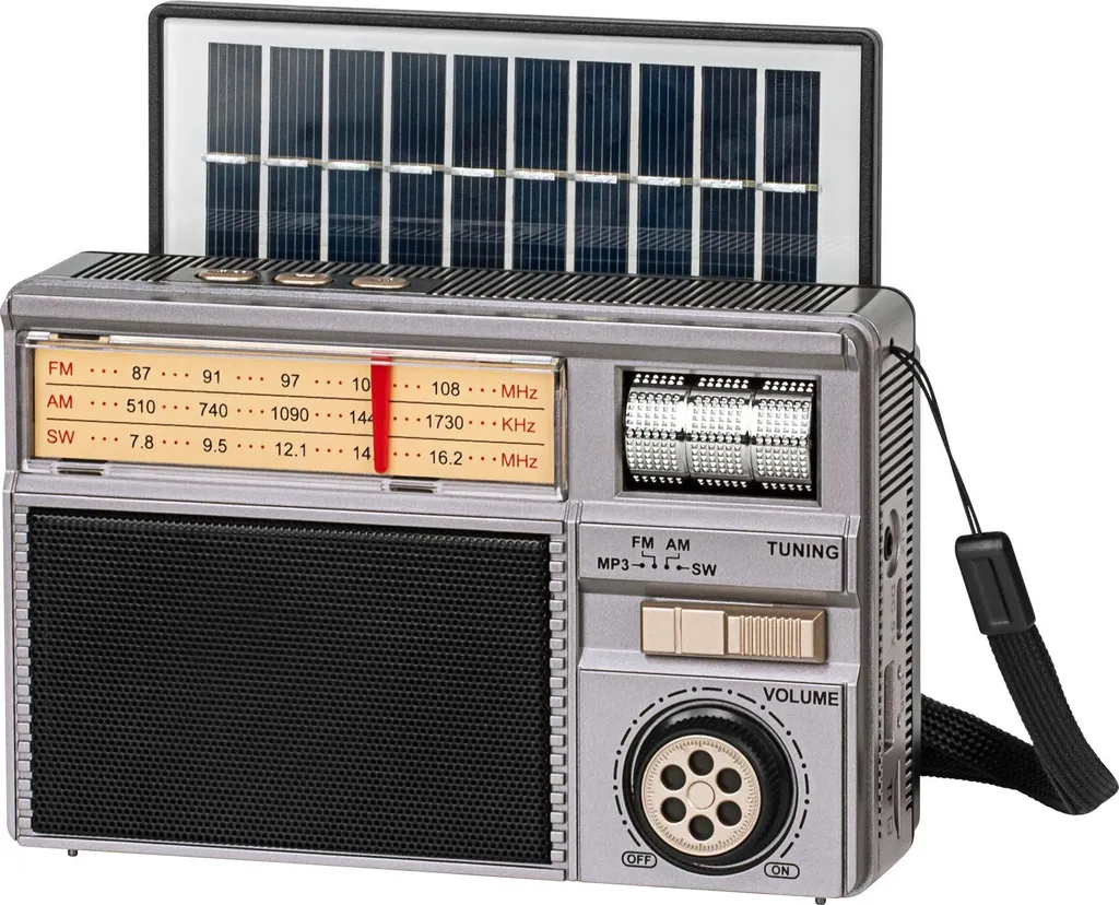 Radio Portatile Solare Kruger&Matz KM0831 Grigio - Facile e Robusta