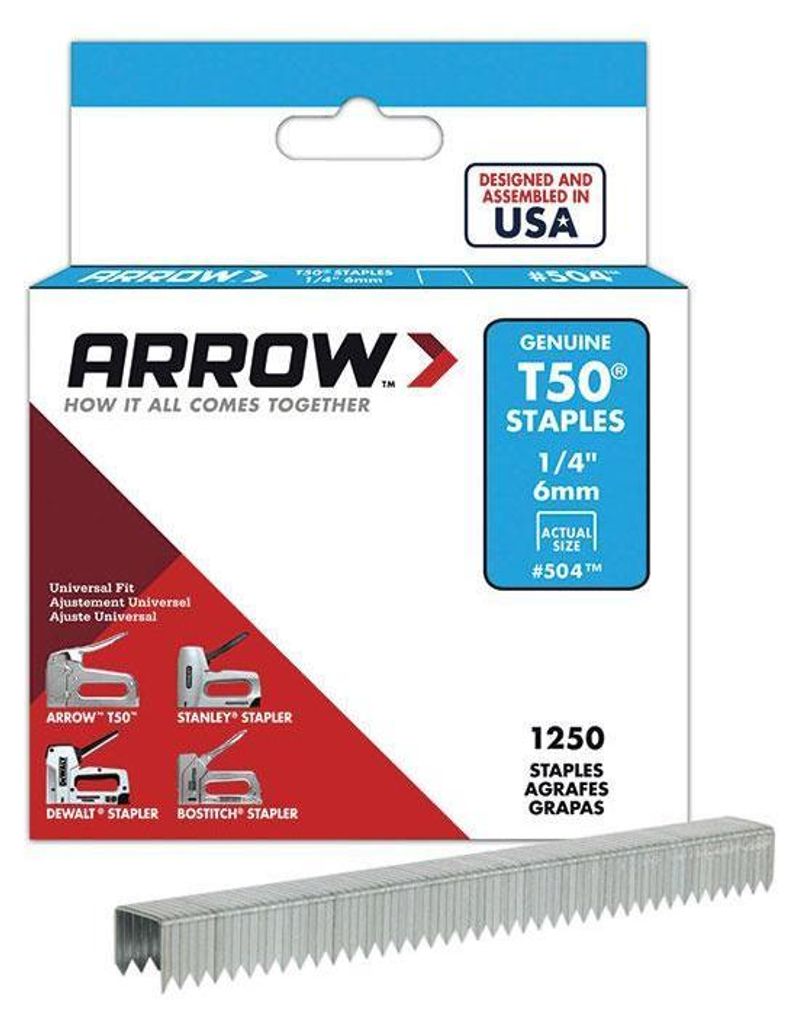 Agrafes Arrow T50 6mm 1/4'' 1250pk WI1609 (One Size) (One Image du produit 