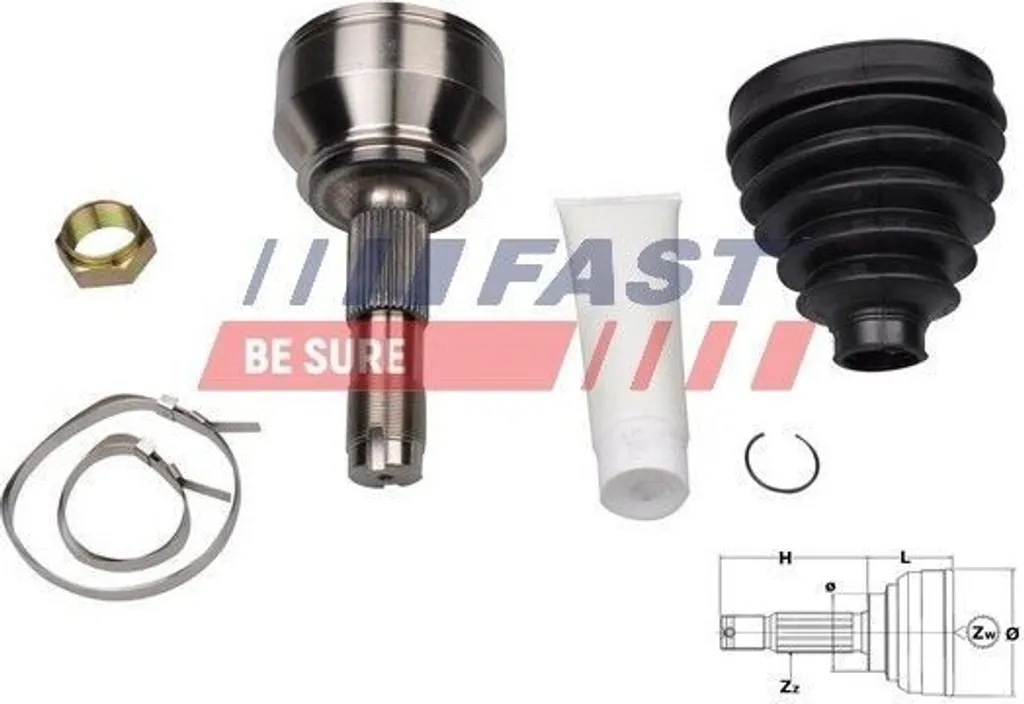 Kit joint de cardan renforcé FAST FT25080K compatible Jumper et Boxer