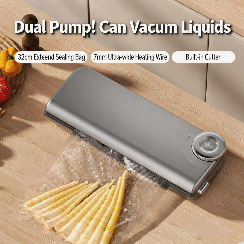 Machine Sous Vide pour Conservation Aliments Secs et Humides avec Sacs