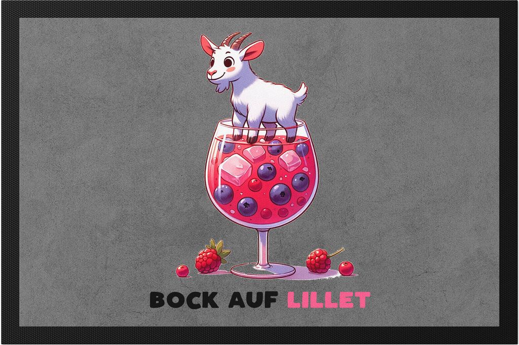 Bock auf Lillet Glas Lillet Ziegenbock Fußmatte - Lustiges Sommergetränk