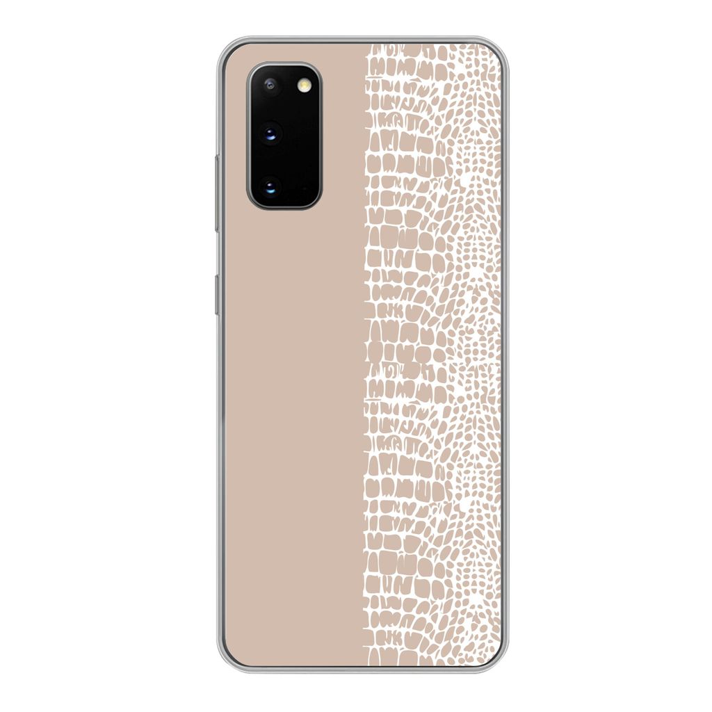 MuchoWow Handyhülle Schutzhülle Hülle für Samsung Galaxy S20 Schlange - Design - Rosa Silikon Softcase Handy Hülle - Bild