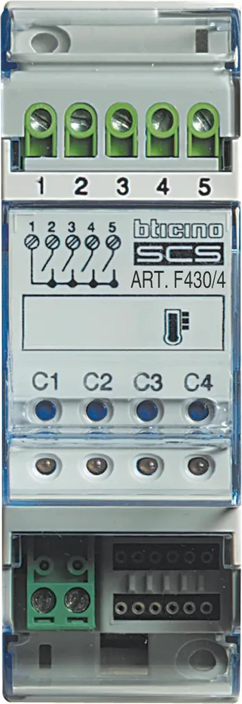Actionneur de chauffage BTICINO MyHOME 4 sorties pour rail DIN 2 modules