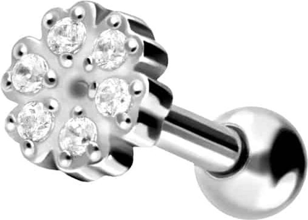 Ohrpiercing Chirurgenstahl Ohrpiercing KRISTALLBLUME