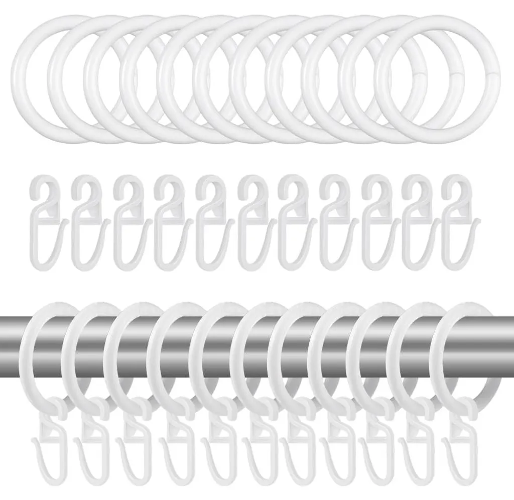 Anneaux pour Rideaux et Portes Blancs 30mm - Fixations pour Toute la Maison