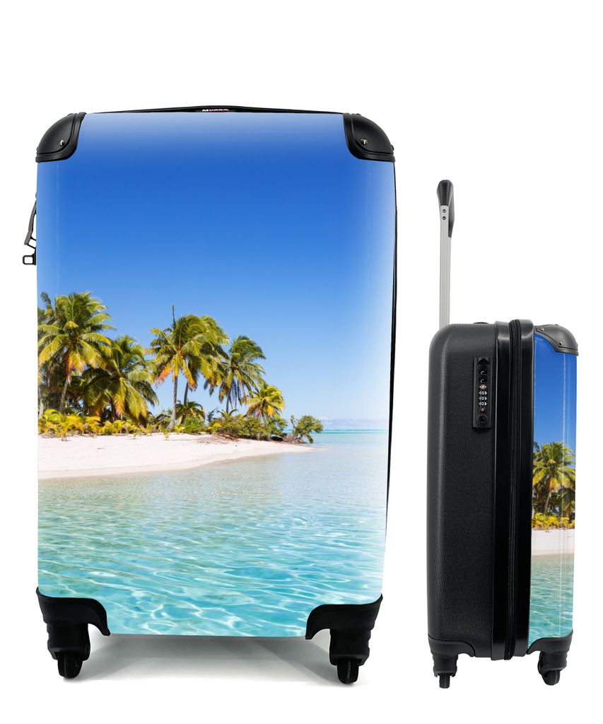 MuchoWow Koffer Handgepäck Trolley Rollkoffer Kleine Reisekoffer mit 4 Rollen - Meer - Tropisch - Sommer - Cabin Size < 55x40x23 cm & 55x40x20 c...