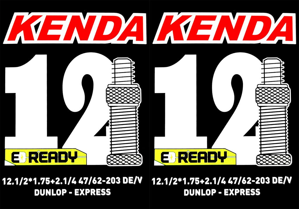 2x Kenda Schlauch Fahrradschlauch 12" DV x 1.75 - 2.1/4 Produktbild 