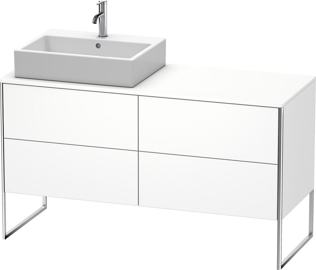 Waschtischunterbau XSQUARE 778x1400x548mm, Becken links weiß matt weiß matt