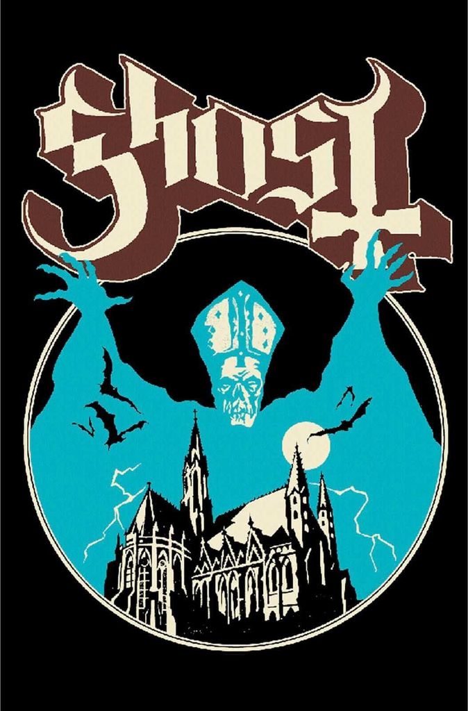 Ghost - Poster "Opus Eponymous", Stoff RO1963 (106 cm x 70 cm) (Schwarz/Blau)