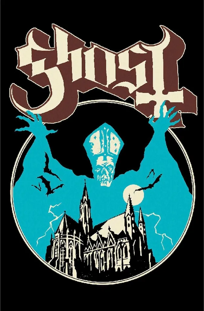 Poster Ghost Opus Eponymous en Tissu RO1963 Noir et Bleu - 106 x 70 cm