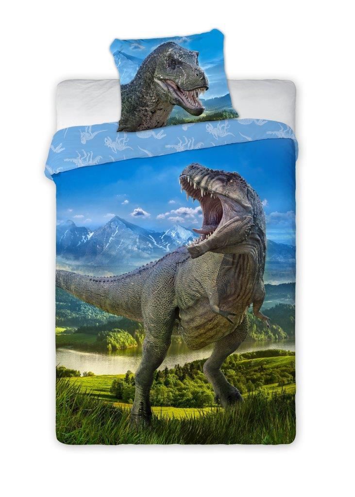 Bettwäsche, Baumwollbettwäsche für Kinder und Jugendliche 160x200 Dinosaurier 001
