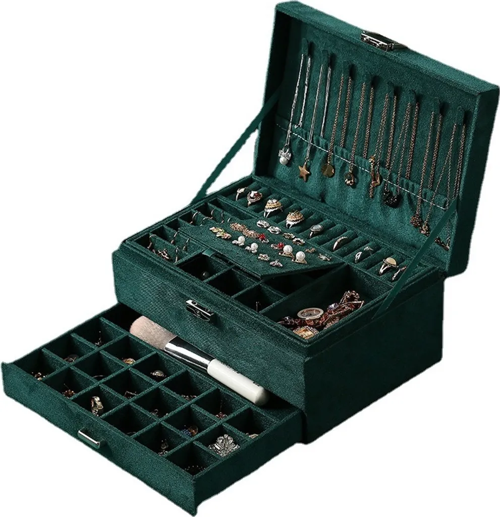 Scrigno Portagioie INF Verde Acqua: Il Regalo Ideale in Velluto