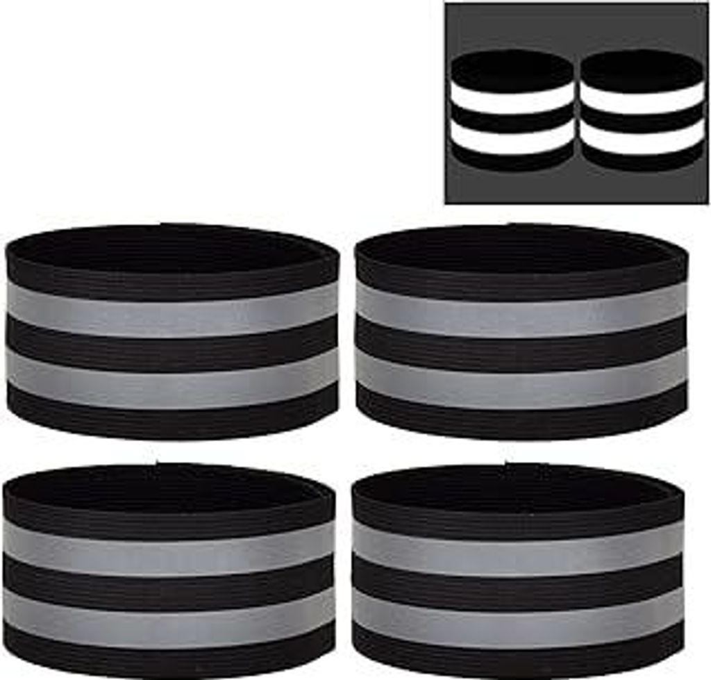 4 Stück Reflektorband für Outdoor Joggen, Wandern, Hosenklammer Hosenschutz Fahrrad, Sicherheits Reflektoren Kleidung, Reflektierende Armband 40 ...