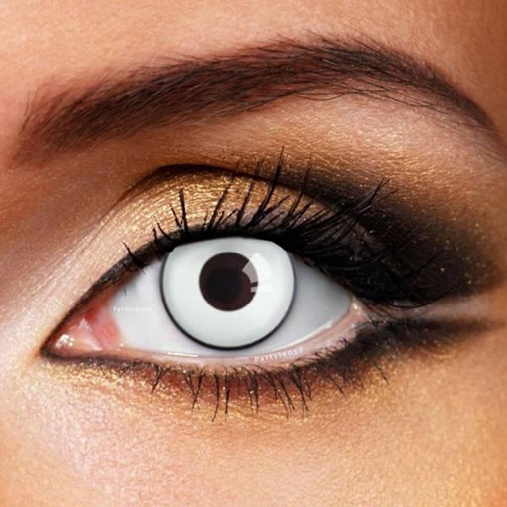 Lenti a contatto - bianche con striscia nera - Halloween Immagine del prodotto 
