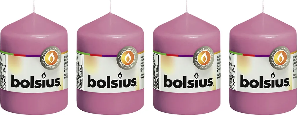 Bougies fuchsia anti-coulures pour déco propre - Lot de 4 format 8 cm
