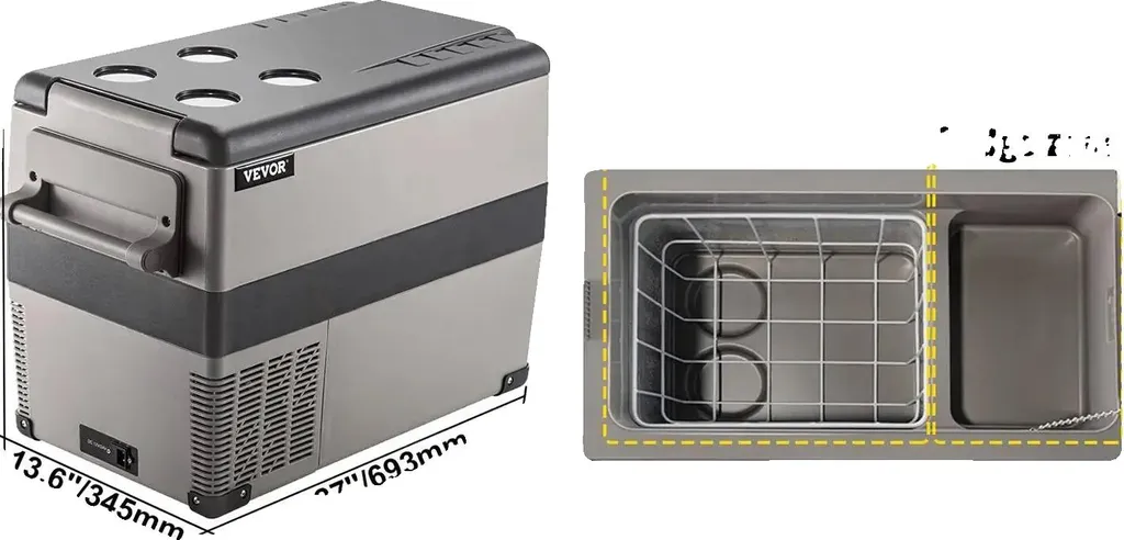 Glacière électrique 55L pour camping-car : Mini frigo portable 12V 220V