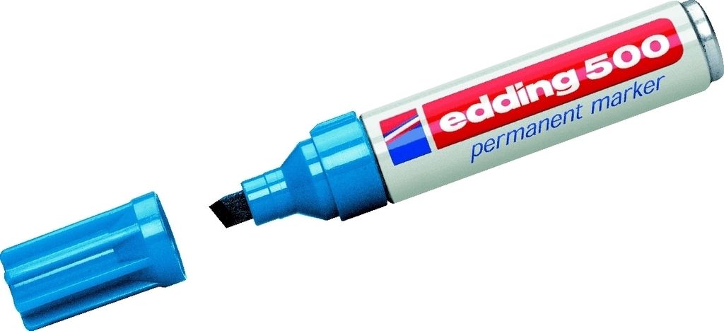 Permanentmarker edding 500 hellblau Packung mit 10 Stück